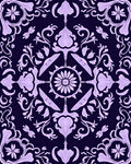 Elegant Lilac Floral Symmetry Design Rug