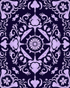 Elegant Lilac Floral Symmetry Design Rug