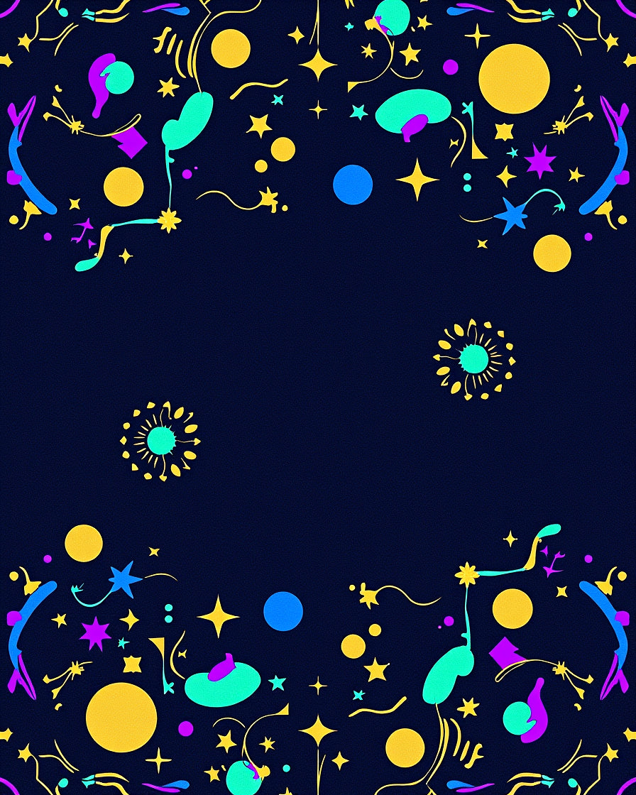 Vibrant Confetti Stars on Navy Background Rug