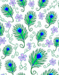 Peacock Feather Floral Swirl Pattern Rug