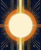 Radiant Sun burst Starry Night Rug