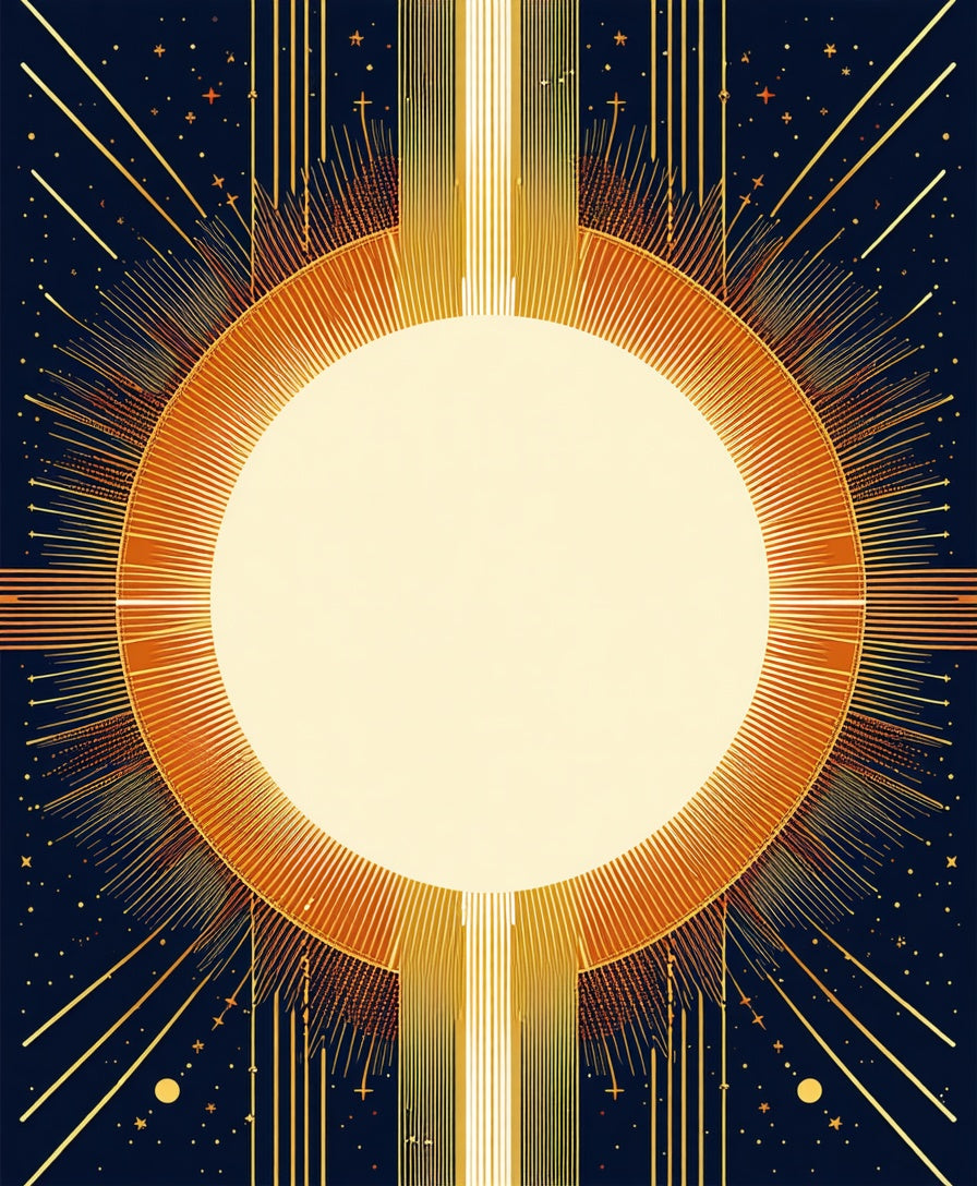 Radiant Sun burst Starry Night Rug