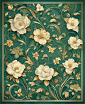 Elegant Floral Vine Garden Rug