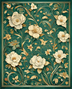 Elegant Floral Vine Garden Rug