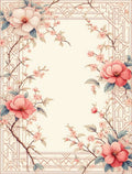 Floral Branches With Geometric Frame Rug