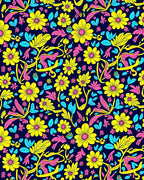 Vibrant Floral Burst Pattern Design Rug
