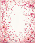 Pink Branch Floral Hearts Design Rug