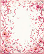 Pink Branch Floral Hearts Design Rug