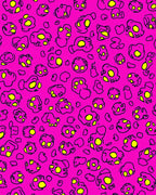 Pink Yellow Hand-Drawn Organic Shapes Rug