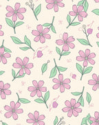 Pink Floral Botanical Pattern Rug