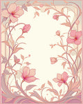 Art Nouveau Pink Floral Vines Rug