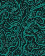 Teal Swirling Abstract Pattern Rug