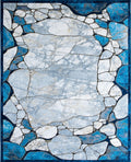 Abstract Stone Mosaic Blue Rug