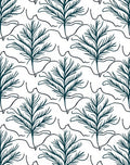 Elegant Teal Leafy Branch Pattern Rug