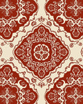 Ornate Red Lace Inspired Medallion Pattern Rug