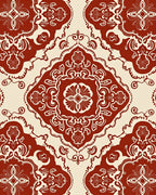 Ornate Red Lace Inspired Medallion Pattern Rug