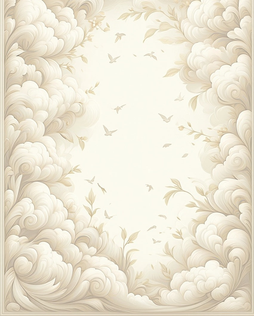 Cloudscape With Flying Birds Design Rug