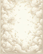 Cloudscape With Flying Birds Design Rug