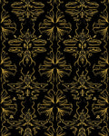 Stylized Golden Floral Repeat Pattern Rug