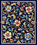 Intricate Floral Vines Dark Romance Rug