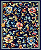 Intricate Floral Vines Dark Romance Rug