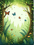 Enchanted Forest Butterfly Meadow Rug