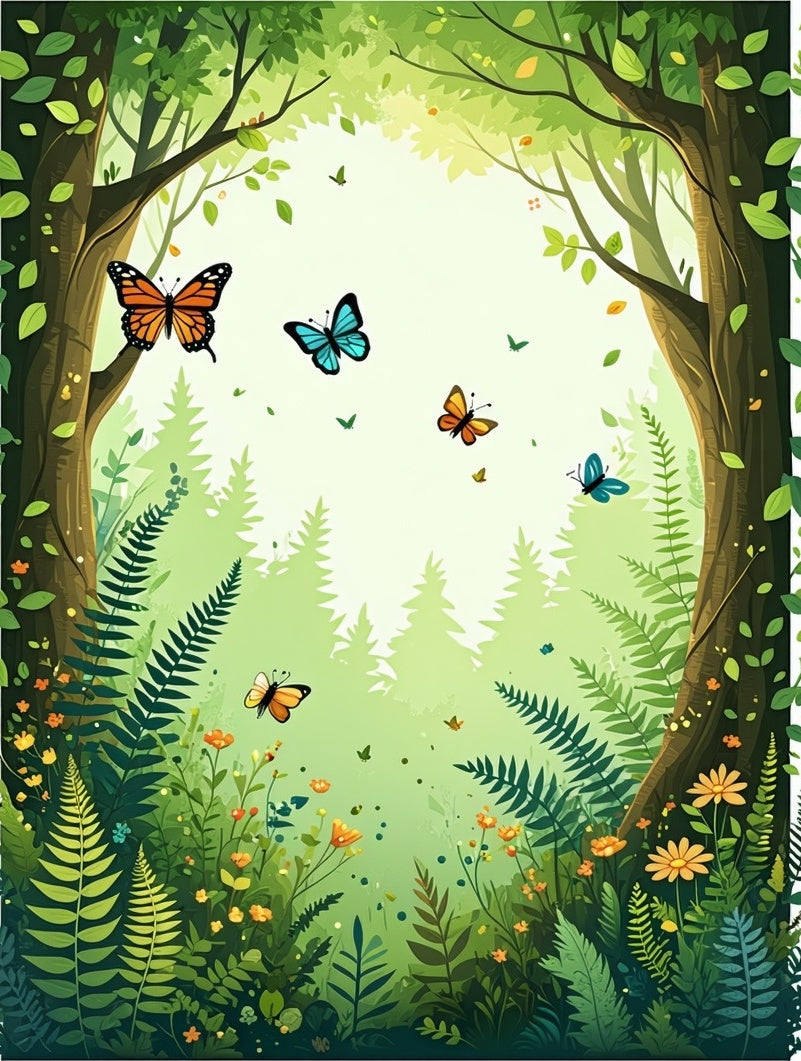 Enchanted Forest Butterfly Meadow Rug