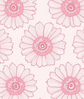 Pink Floral Outline Pattern Rug