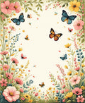 Whimsical Fluttering Butterflies Floral Garden Rug