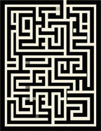 Black and Cream Geometric Maze Rug