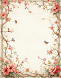 Whimsical Floral Butterfly Garden Frame Rug