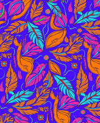 Vibrant Feather Print Pattern Rug