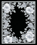 Monochromatic Floral Scrollwork Design Rug