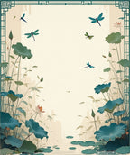 Dragonflies and Lotus Pond Scenic Rug