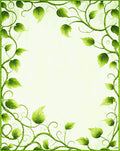 Vibrant Green Leafy Vine Art Rug