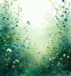 Wildflower Meadow Watercolor Design Rug