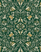 Art Nouveau Floral And Leaf Pattern Rug