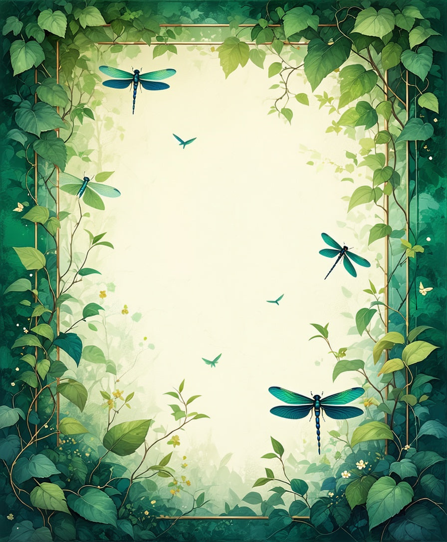 Dragonflies and Lush Greenery Nature Rug