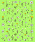 Whimsical Daisy Yellow Flower Pattern Rug