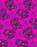 Striking Abstract Animal Faces Pattern Rug