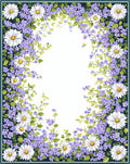 Whimsical Daisy And Forget-Me-Not Floral Pattern Rug