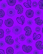 Purple Floral Heart Abstract Pattern Rug