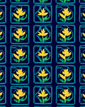 Yellow Floral Tile Pattern Rug