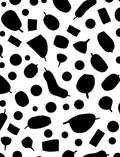 Black White Organic Shapes Rug