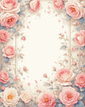 Soft Pink Rose Garden Floral Rug