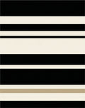 Bold Black White Stripe Design Rug