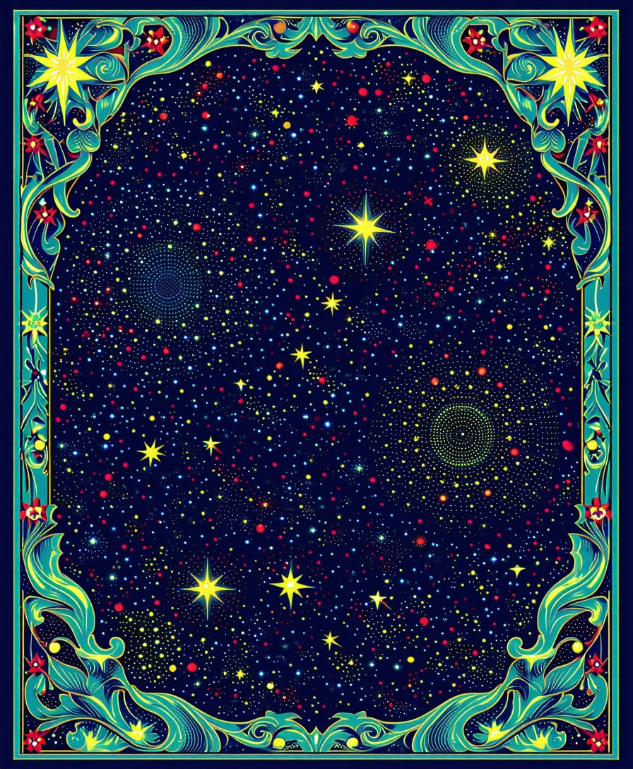 Celestial Starry Night Garden Rug