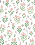 Hand Drawn Floral Botanical Pattern Rug