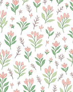 Hand Drawn Floral Botanical Pattern Rug