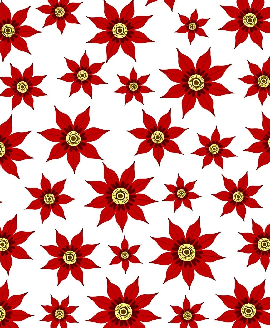 Bold Scarlet Flower Scatter Rug